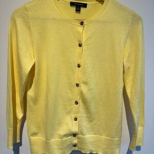 Ann Taylor Sunny Yellow Button-Up Cardigan